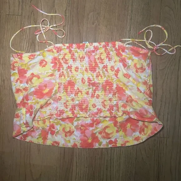 GREAT CONDITION Old Navy Fitted Linen-Blend Tie-Shoulder Cropped Cami Top 2X - Picture 4 of 5